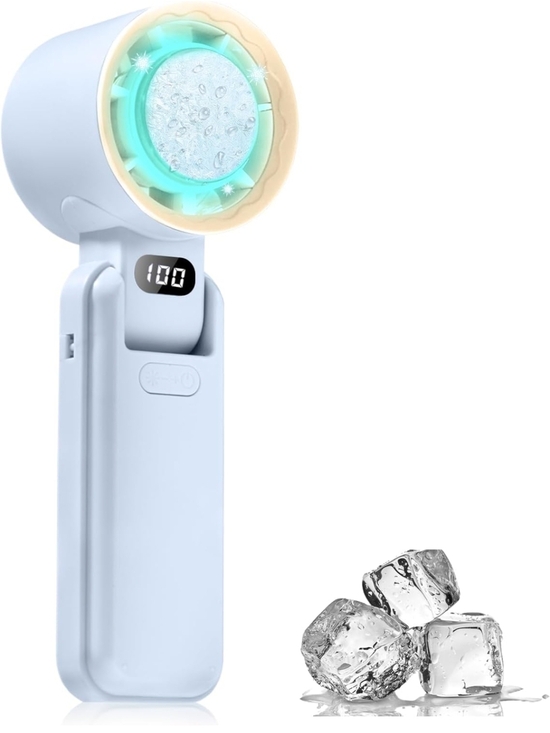 Other - Portable Handheld Mini Fan Mister with LED - Light Blue